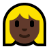 👱🏿‍♀️ woman: dark skin tone, blond hair display on Windows